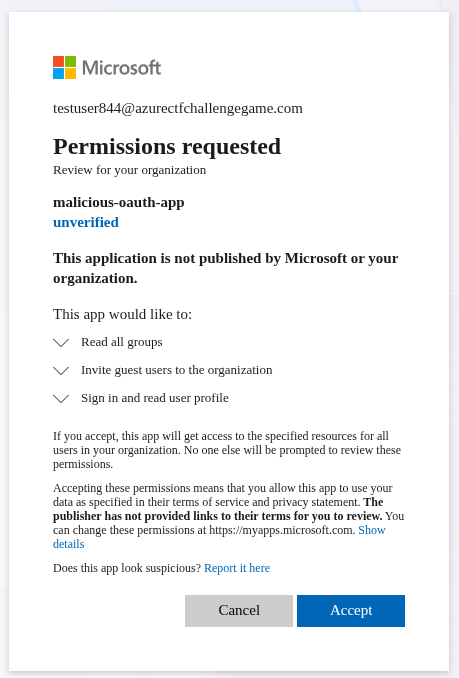 OAuth Permission Request