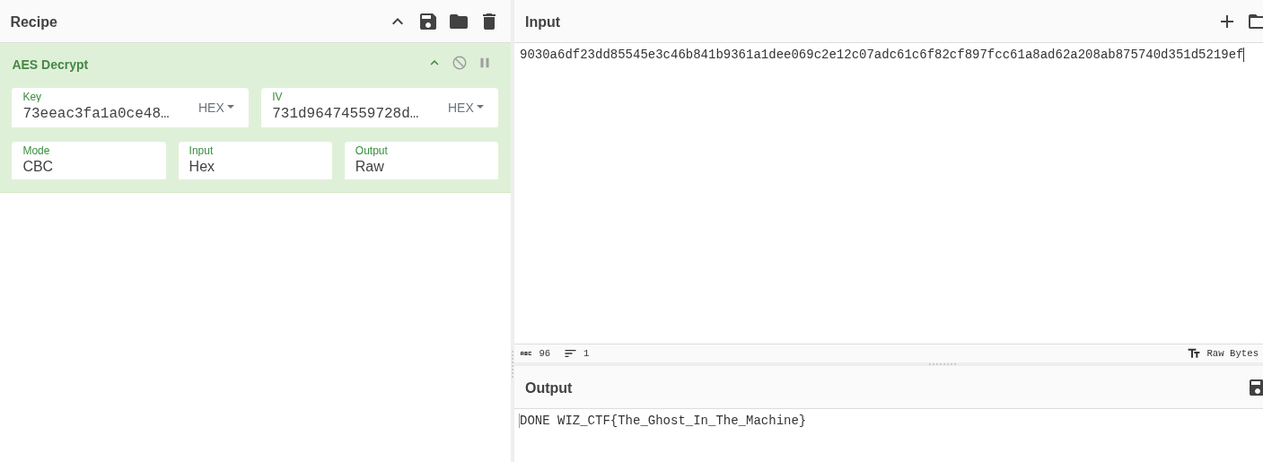 Decryption of the flag