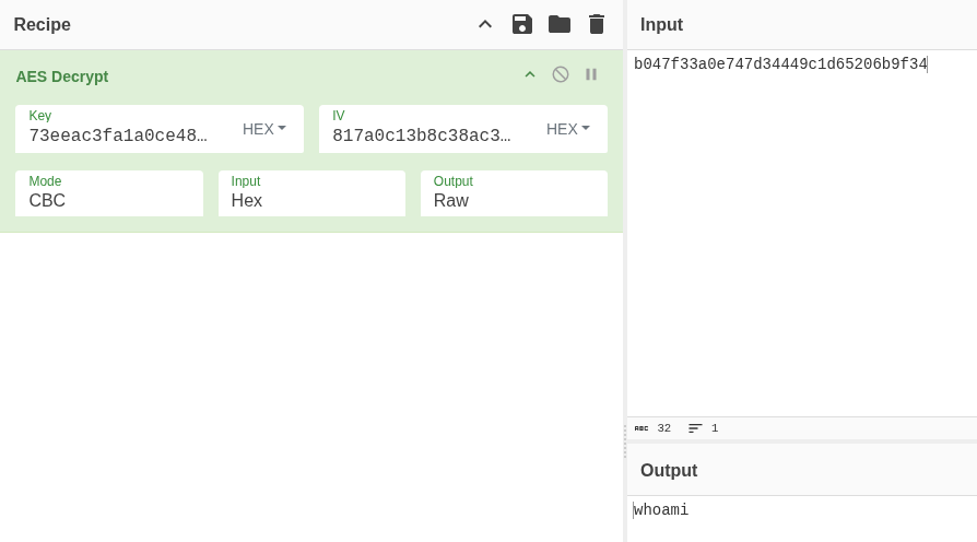 Successful first decryption