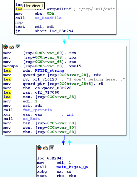 Function call after reading /tmp/.X11/cnf